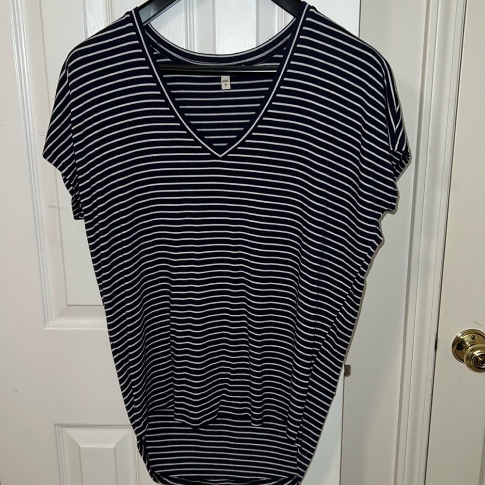 Express One Eleven Striped Tee - Size Small